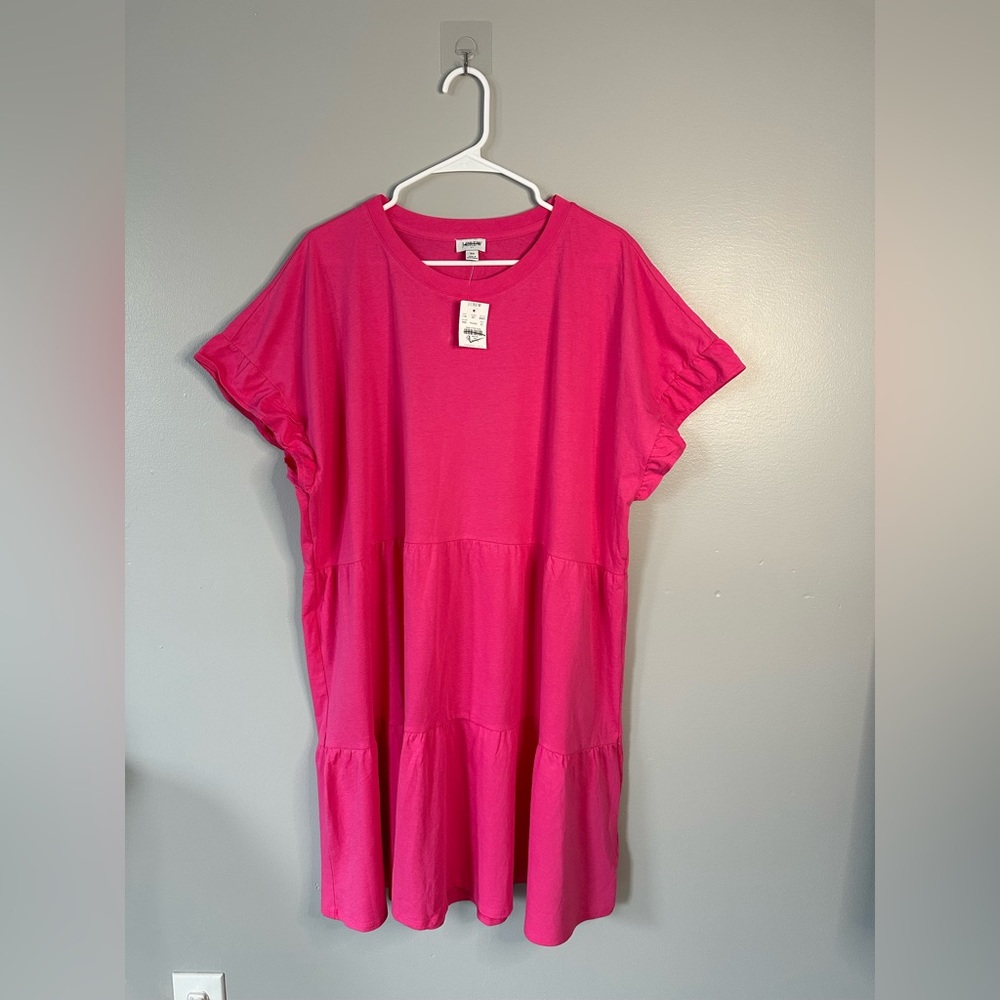 J Crew Swingy Tiered Ruffle Dress 3X Pink